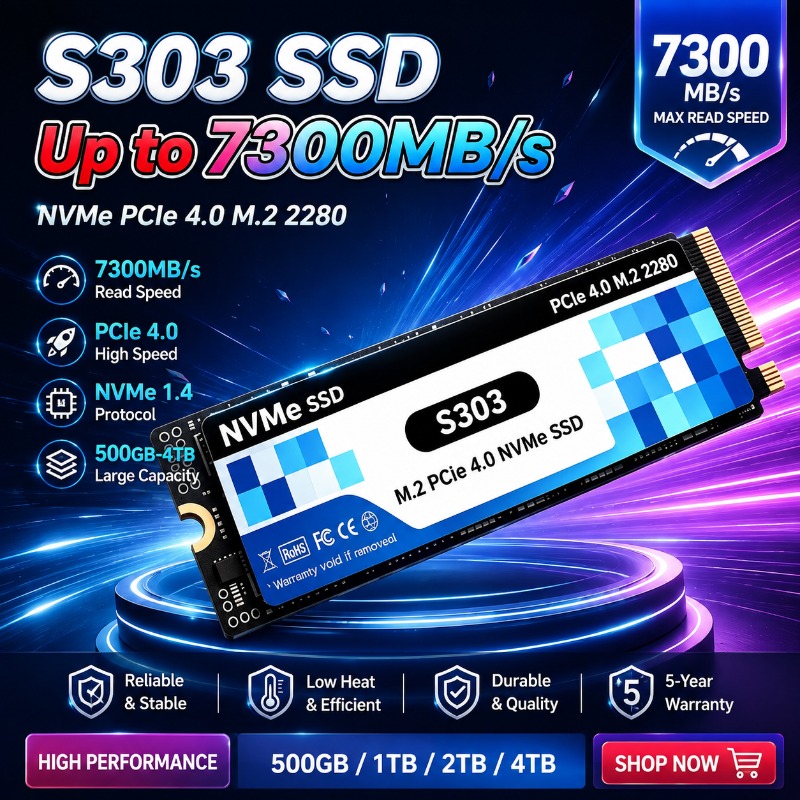 M.2 Nvme 4Tb Pcie 4.0 Ssd - SSD interno S303 M.2 NVMe, 500